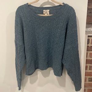 BLUE SWEATER - SMALL - WIDER NECK